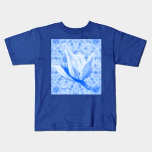 Abstract Bauhinia flower in blue Kids T-Shirt